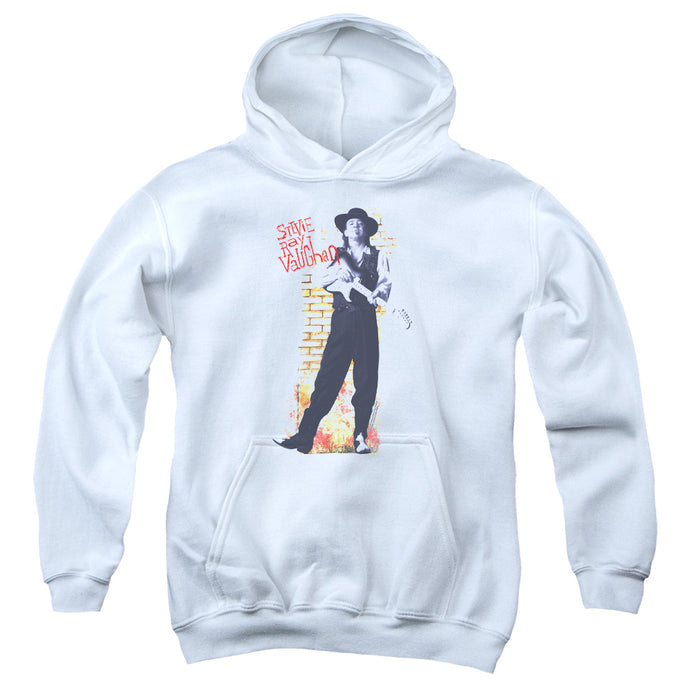 Stevie Ray Vaughan Standing Tall Kids Youth Hoodie White