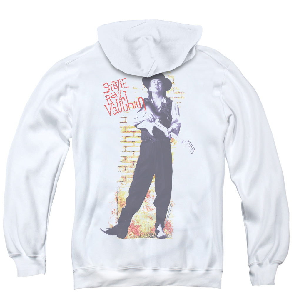 Stevie Ray Vaughan Standing Tall Back Print Zipper Mens Hoodie White