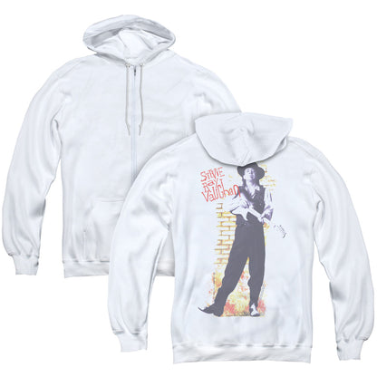 Stevie Ray Vaughan Standing Tall Back Print Zipper Mens Hoodie White