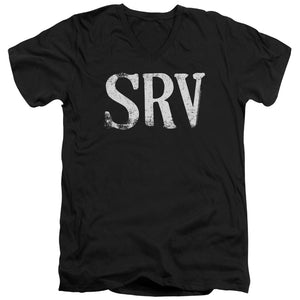 Stevie Ray Vaughan SRV Mens Slim Fit V-Neck T Shirt Black