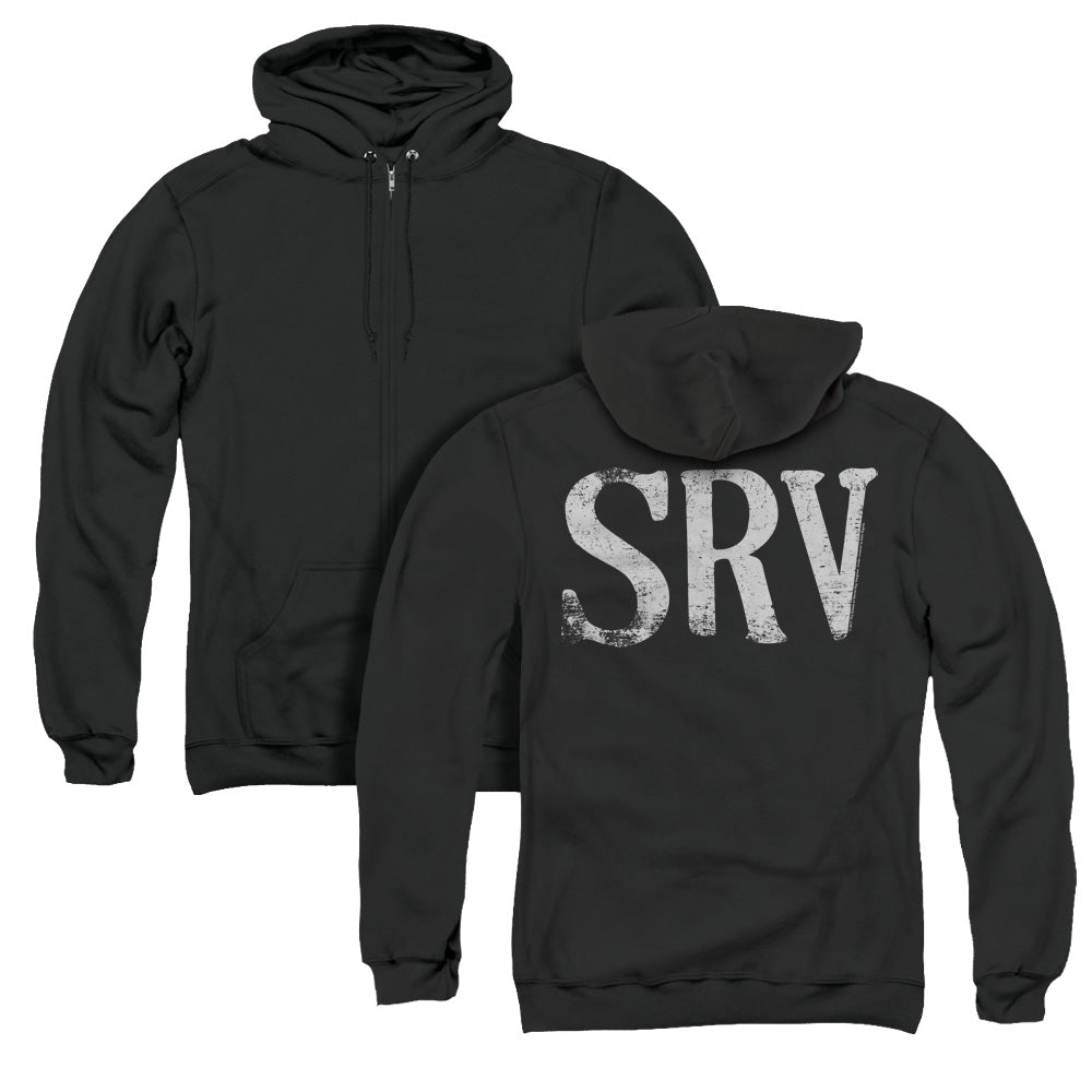 Stevie Ray Vaughan SRV Back Print Zipper Mens Hoodie Black