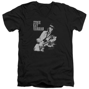 Stevie Ray Vaughan Live Alive Mens Slim Fit V-Neck T Shirt Black