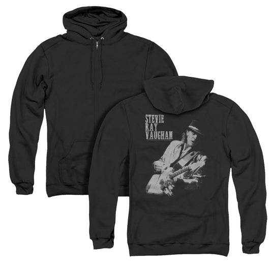 Stevie Ray Vaughan Live Alive Back Print Zipper Mens Hoodie Black