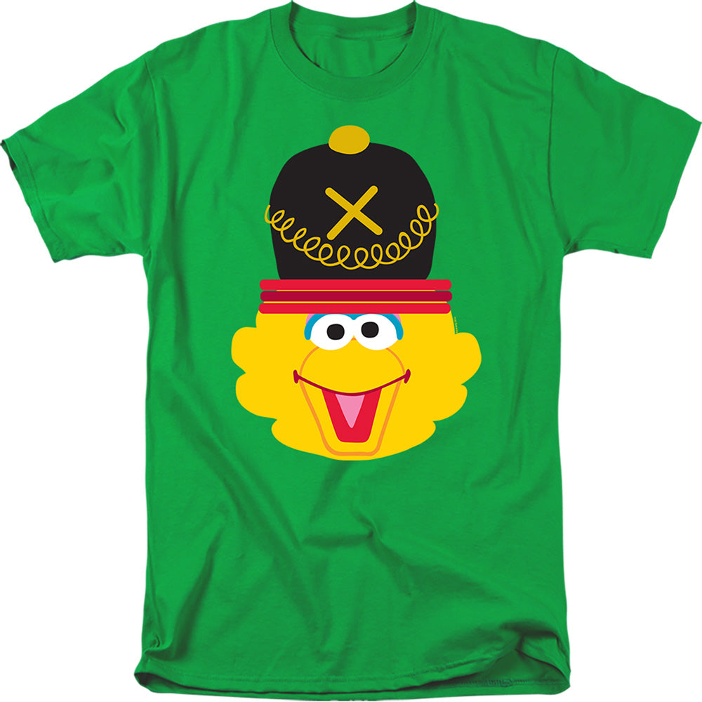 Sesame Street Christmas Nutcracker Big Bird Mens T Shirt Kelly Green