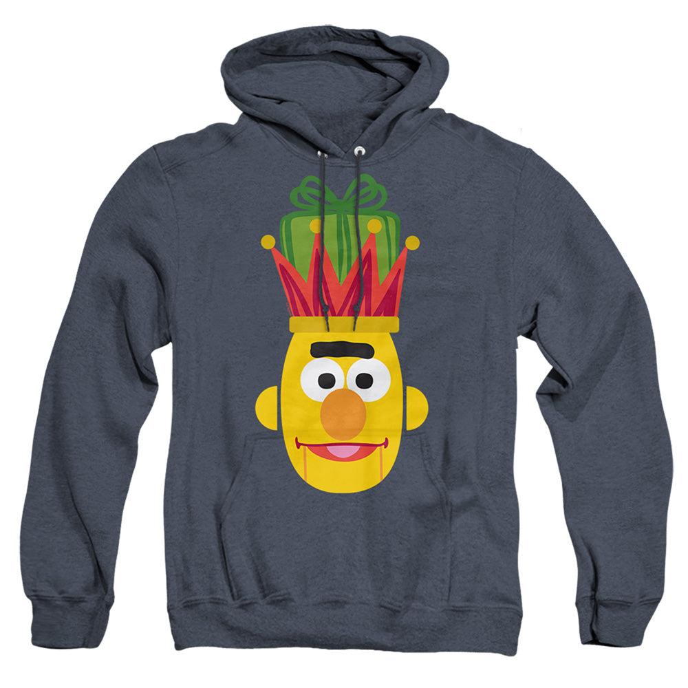 Sesame Street Christmas Nutcracker Bert Mens Heather Hoodie Navy