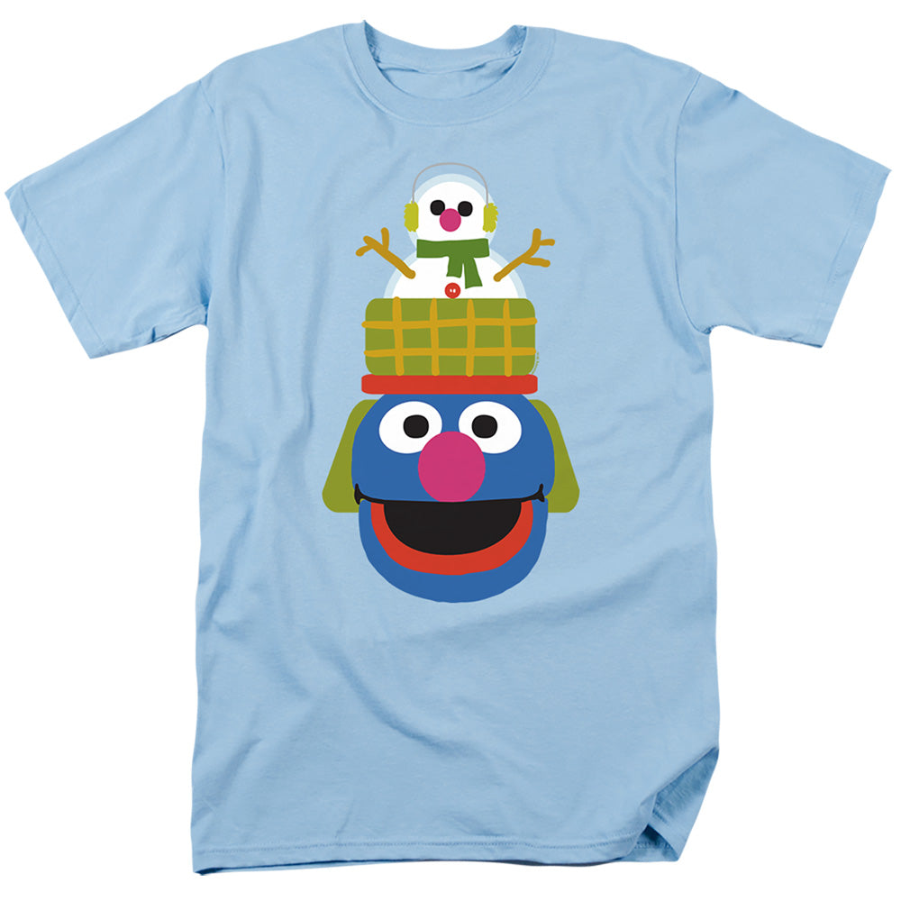 Sesame Street Christmas Nutcracker Grover Mens T Shirt Light Blue