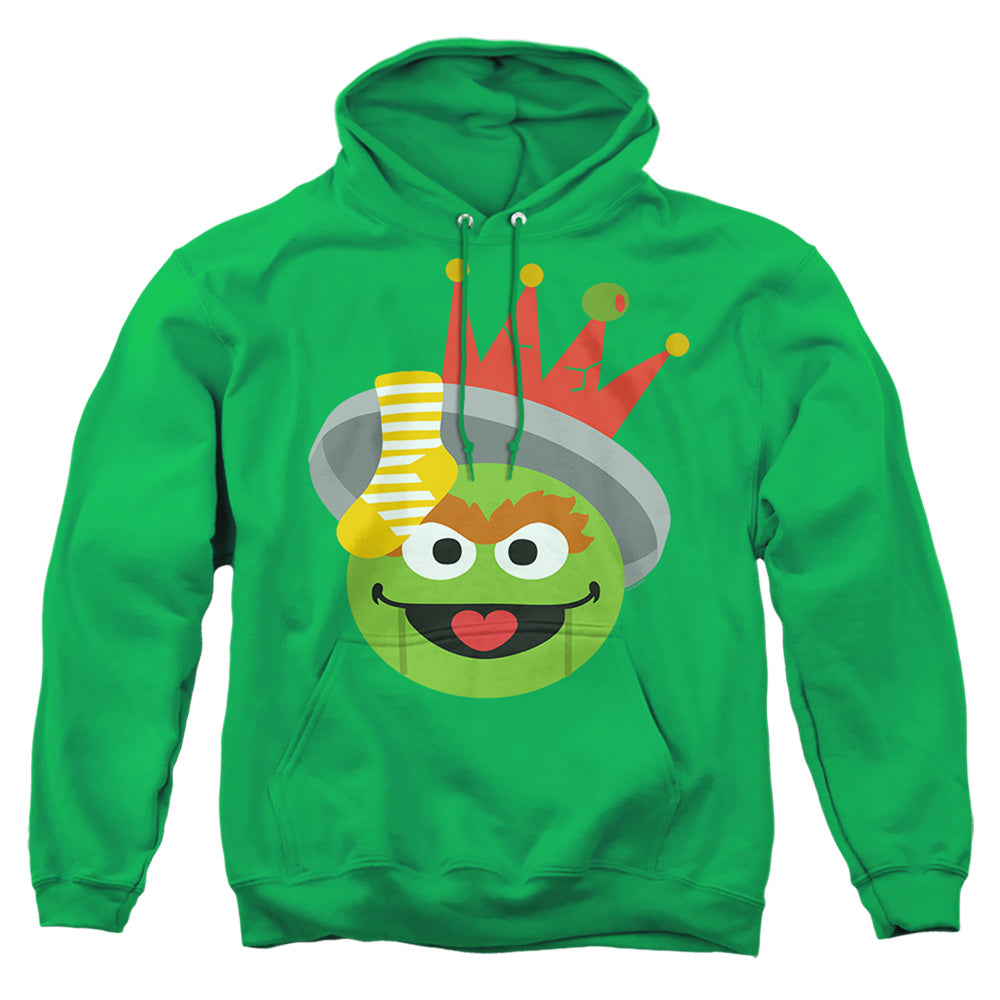 Sesame Street Christmas Nutcracker Oscar The Grouch Mens Hoodie Kelly Green