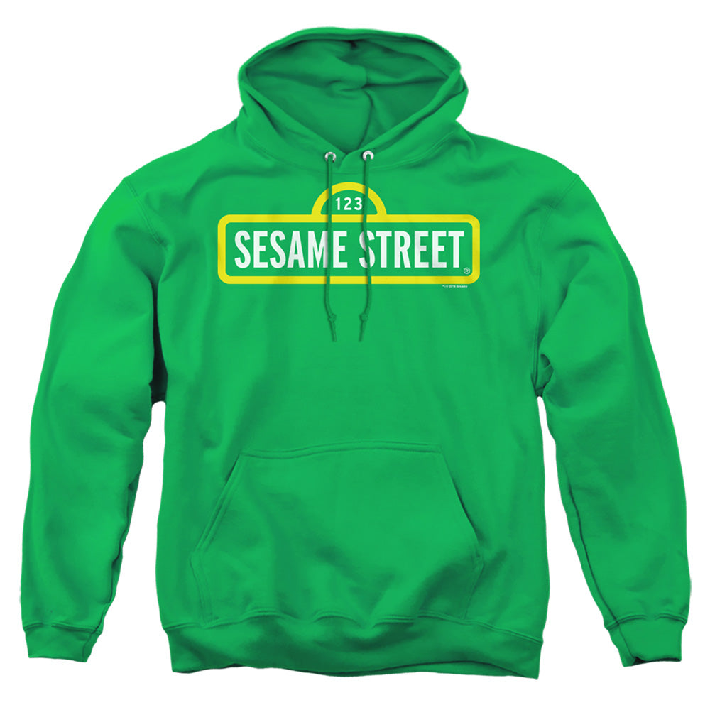 Sesame Street Logo Mens Hoodie Kelly Green