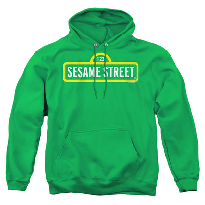 Sesame Street Logo Mens Hoodie Kelly Green