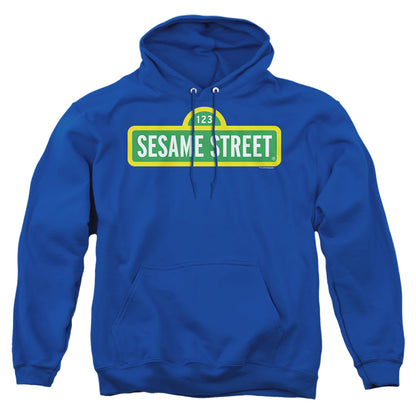 Sesame Street Logo Mens Hoodie Royal Blue