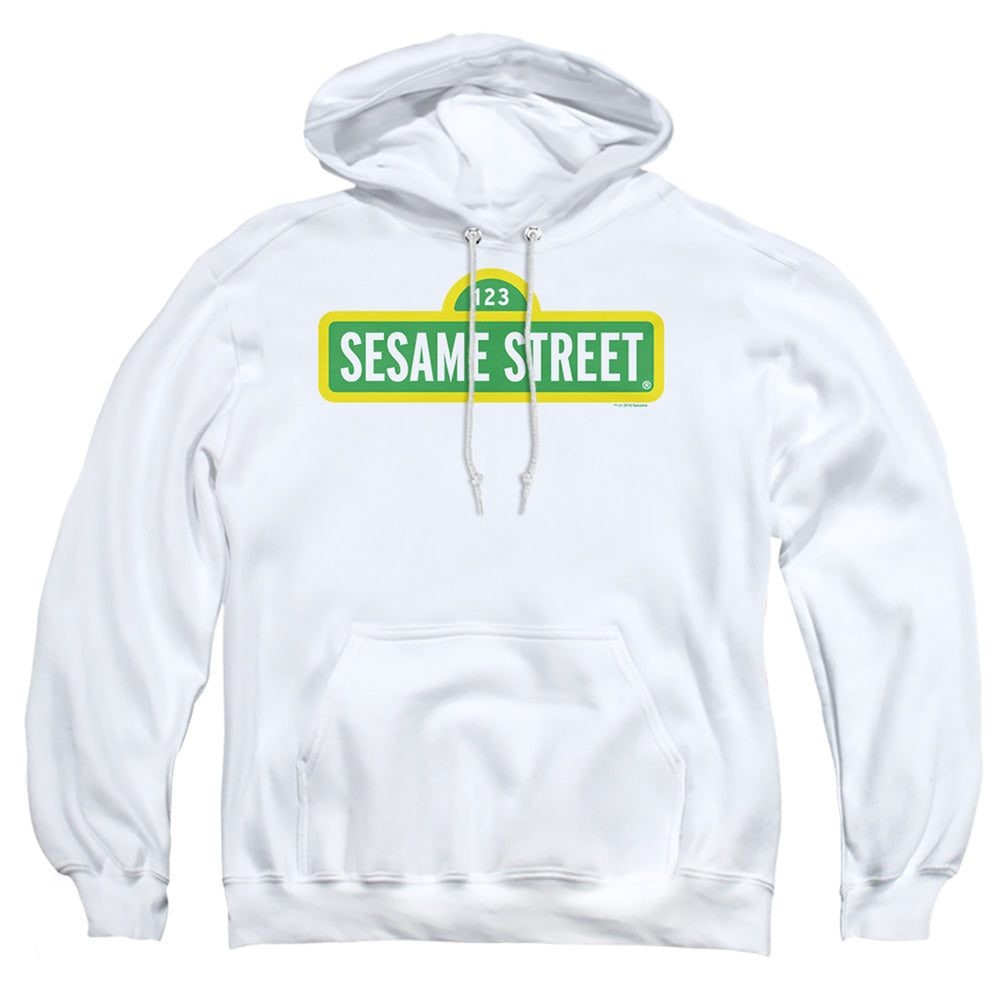 Sesame Street Logo Mens Hoodie White