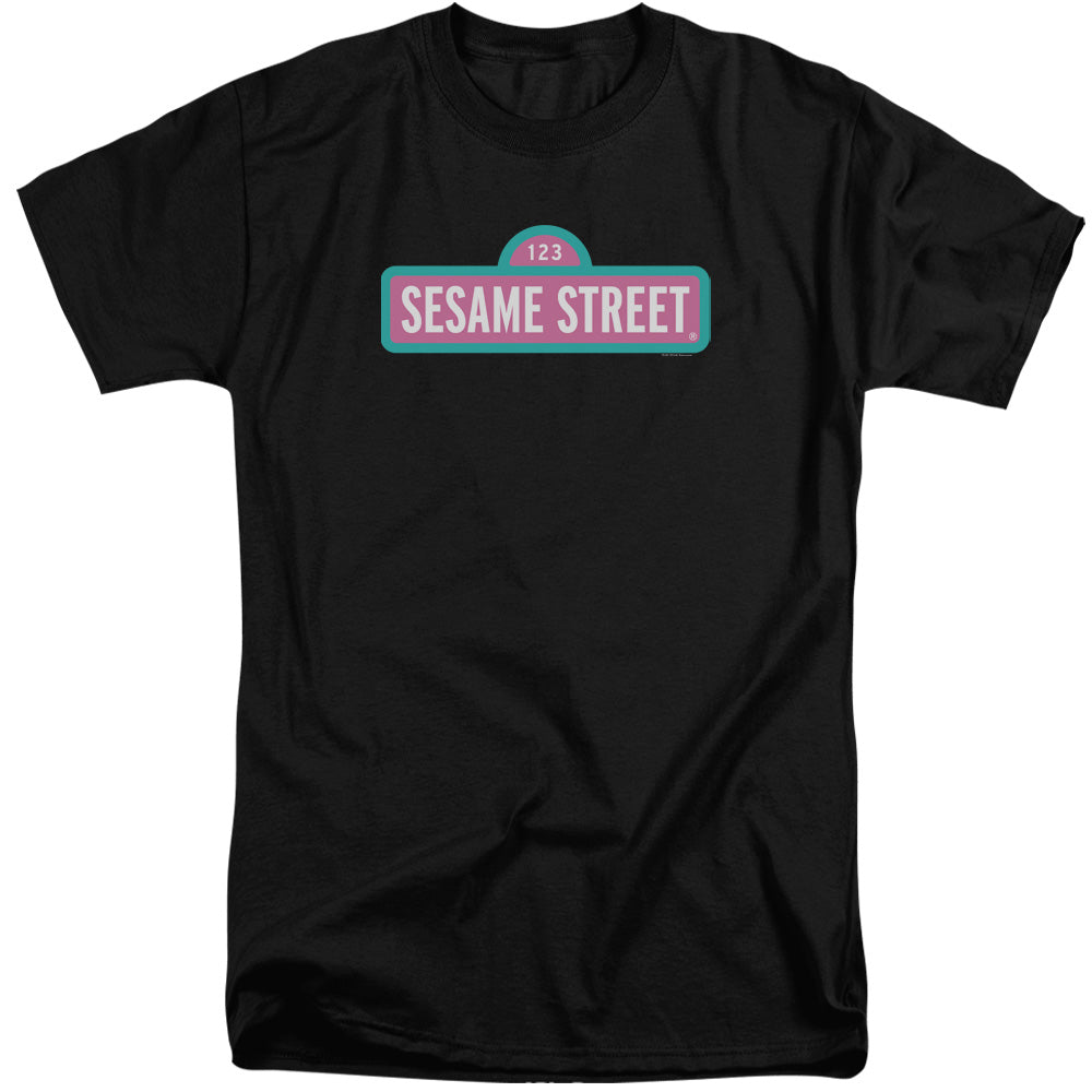 Sesame Street Alt Logo Mens Tall T Shirt Black