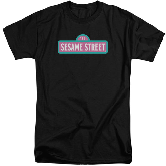 Sesame Street Alt Logo Mens Tall T Shirt Black