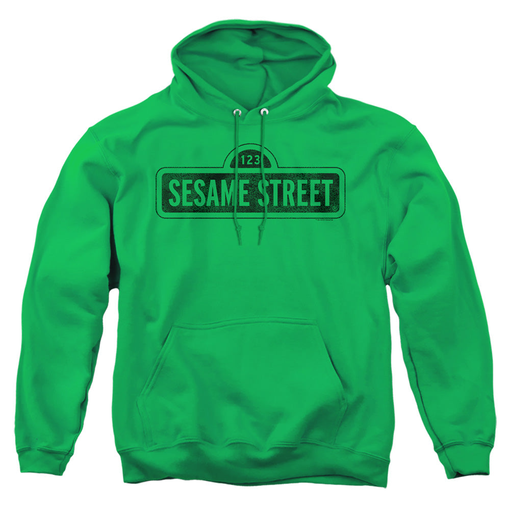 Sesame Street One Color Dark Mens Hoodie Kelly Green