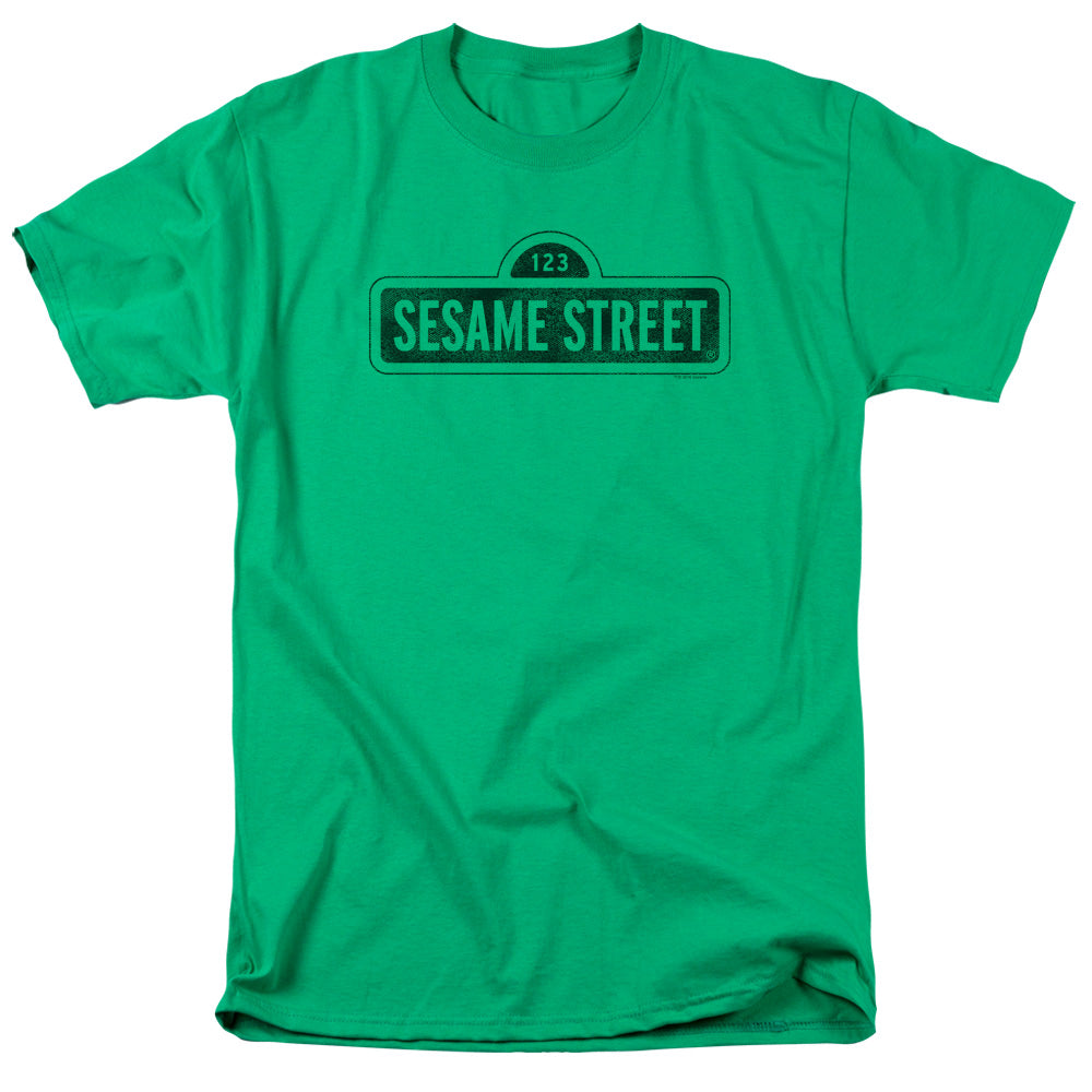 Sesame Street One Color Dark Mens T Shirt Kelly Green