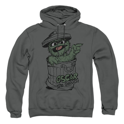 Sesame Street Early Grouch Mens Hoodie Charcoal