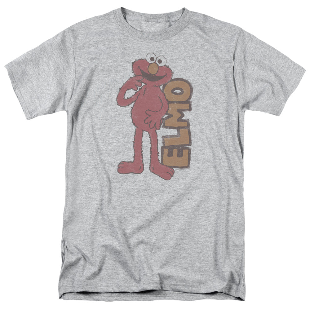 Sesame Street Vintage Elmo Mens T Shirt Athletic Heather