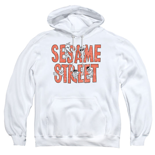 Sesame Street In Letters Mens Hoodie White