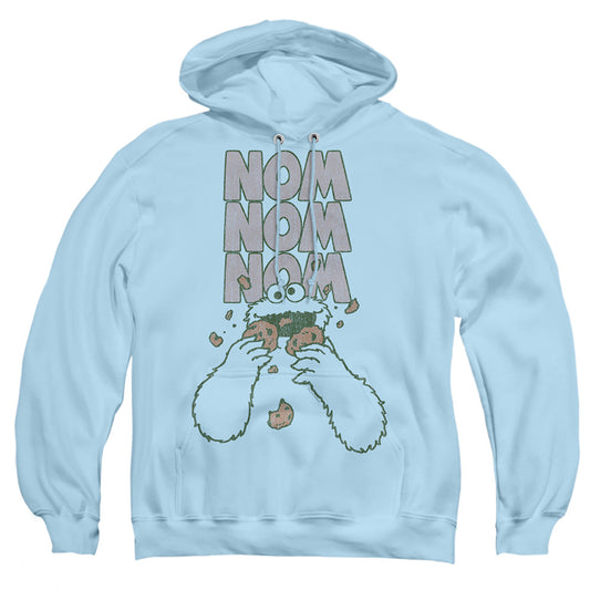 Sesame Street Nom Nom Mens Hoodie Light Blue