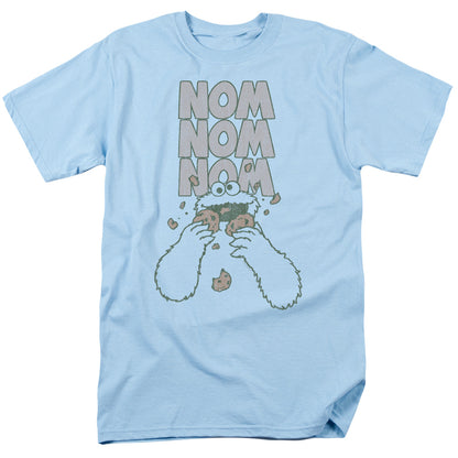 Sesame Street Nom Nom Mens T Shirt Light Blue Officially Licensed