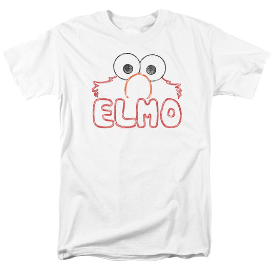 Sesame Street Elmo Letters Mens T Shirt White