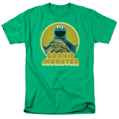 Sesame Street Cookie Iron On Mens T Shirt Kelly Green Officially Licensed