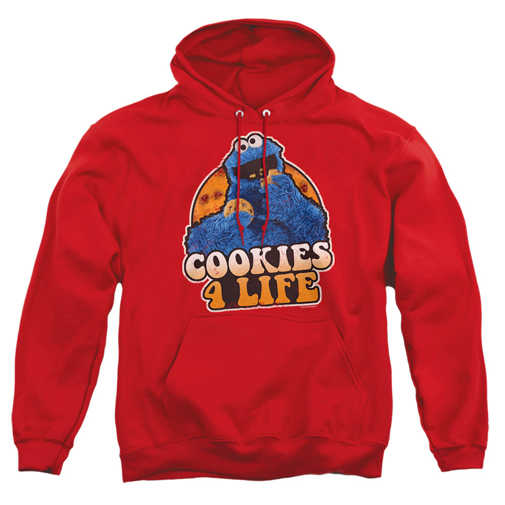 Sesame Street Cookies 4 Life Mens Hoodie Red