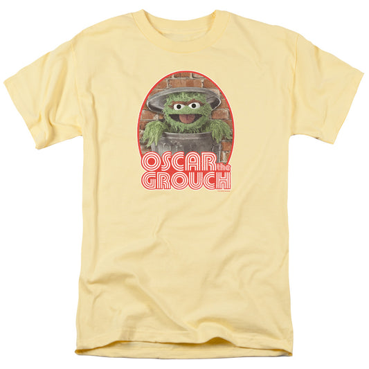 Sesame Street Oscar Iron On Mens T Shirt Banana