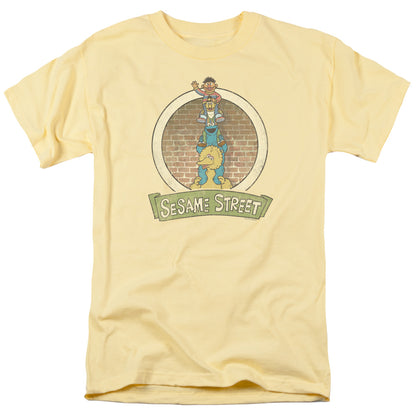 Sesame Street Stacked Group Mens T Shirt Banana Officially Licensed