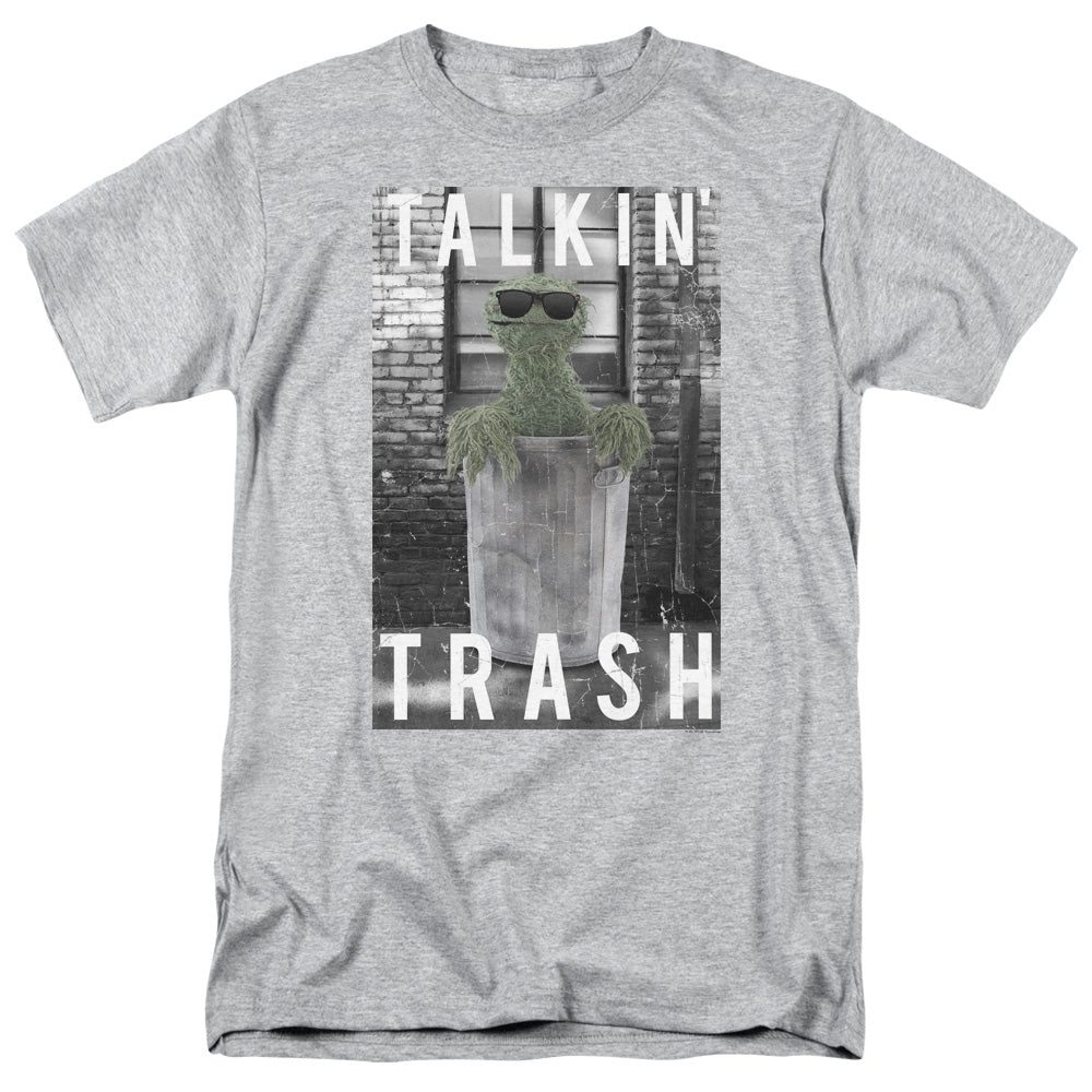 Sesame Street Talkin Trash Mens T Shirt Athletic Heather