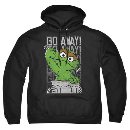 Sesame Street Go Away Mens Hoodie Black