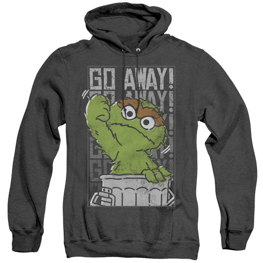 Sesame Street Go Away Mens Heather Hoodie Black