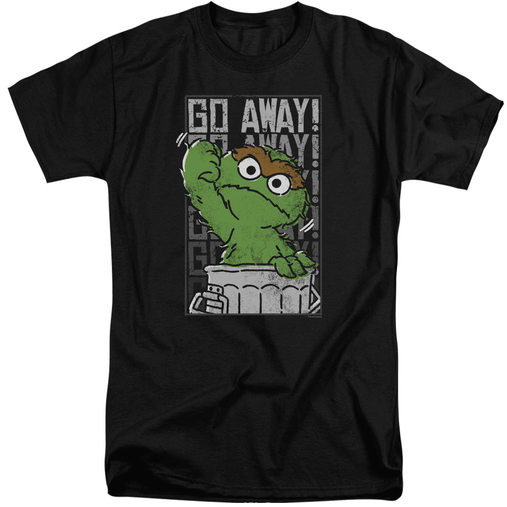 Sesame Street Go Away Mens Tall T Shirt Black