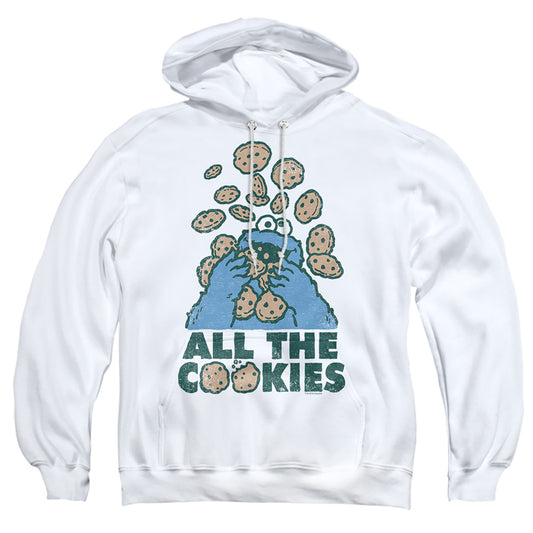 Sesame Street All The Cookies Mens Hoodie White