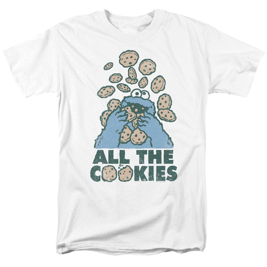 Sesame Street All The Cookies Mens T Shirt White