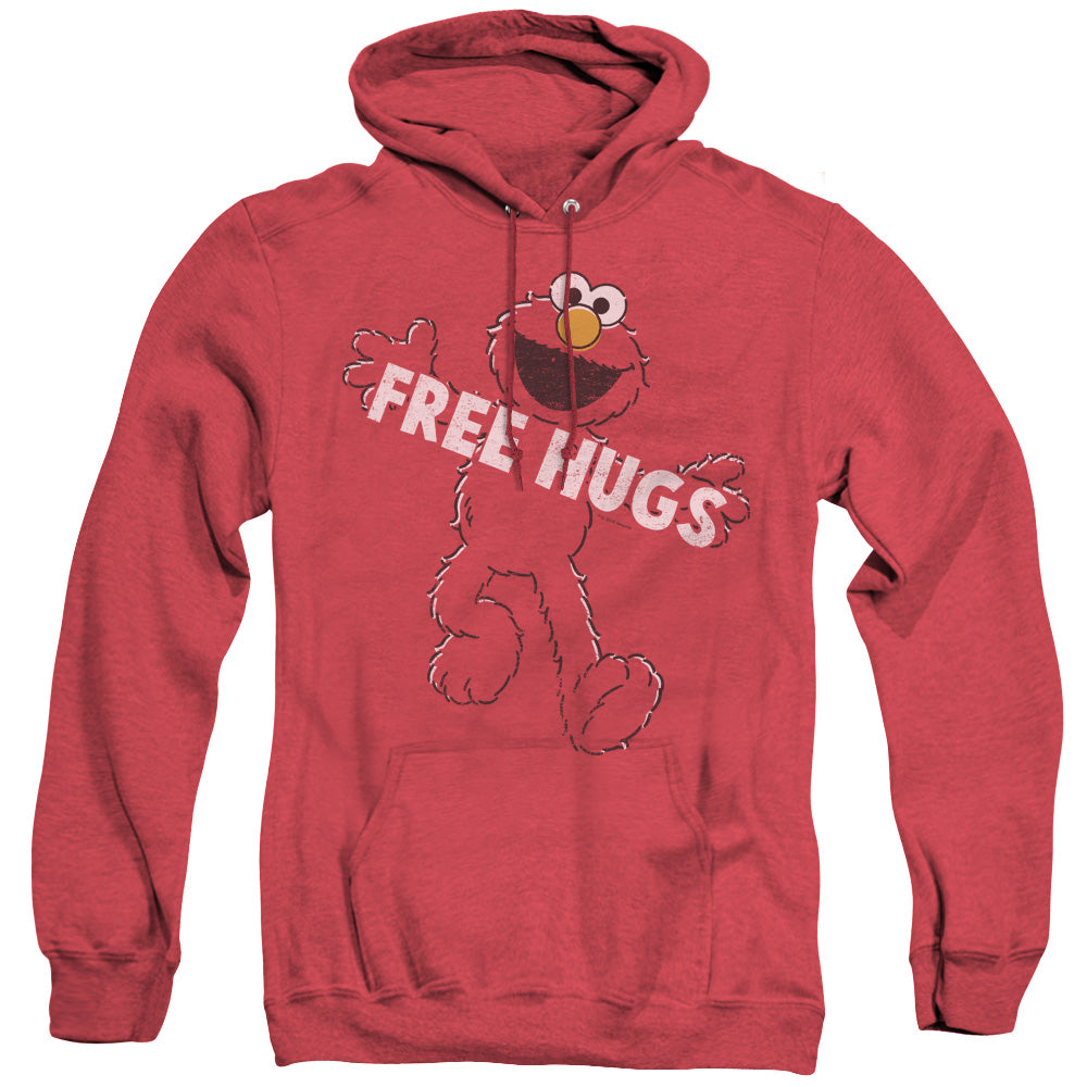 Sesame Street Free Hugs Mens Heather Hoodie Red