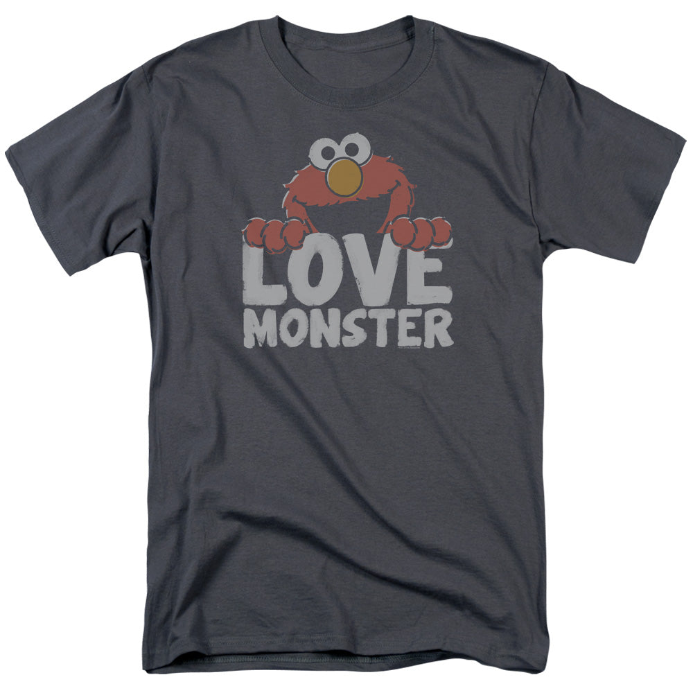 Sesame Street Love Monster Mens T Shirt Charcoal