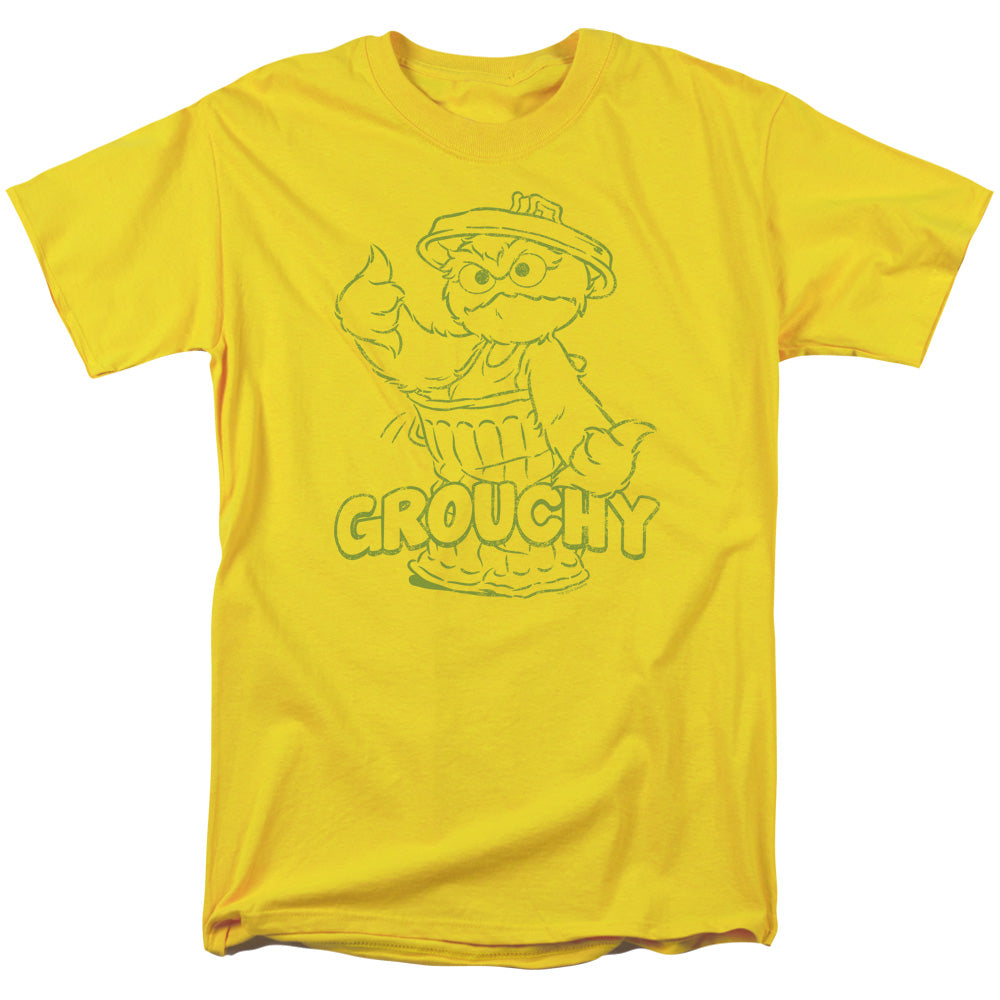 Sesame Street Grouchy Mens T Shirt Yellow