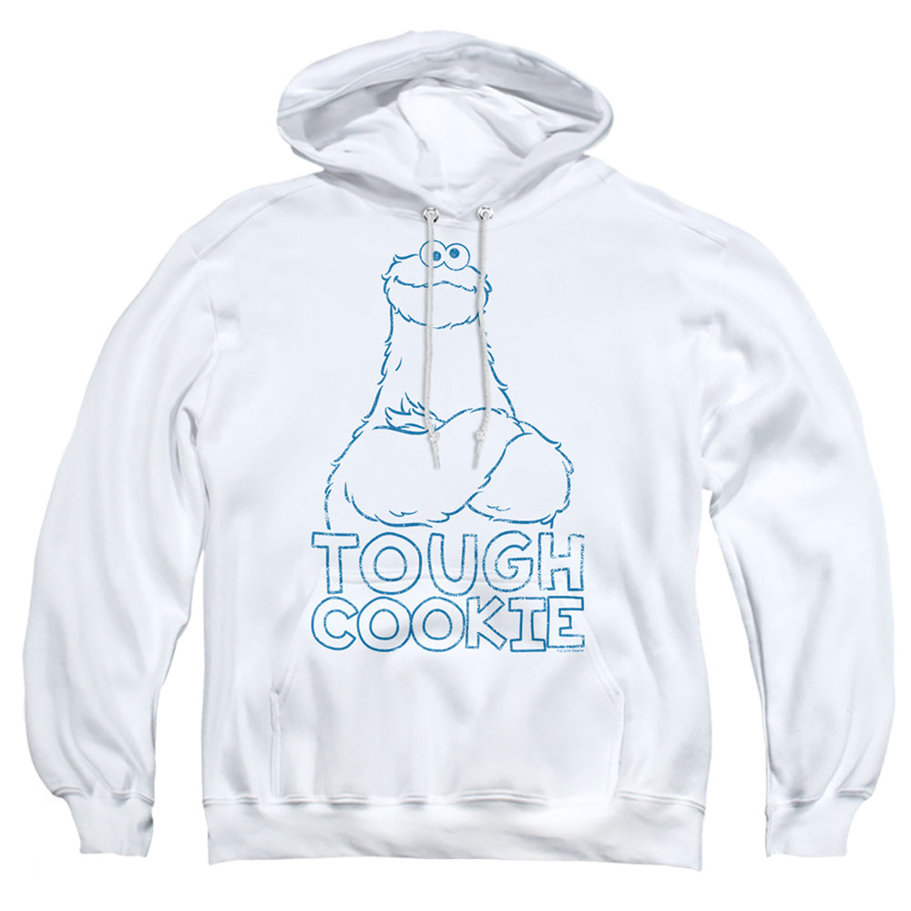 Sesame Street Tough Cookie Mens Hoodie White