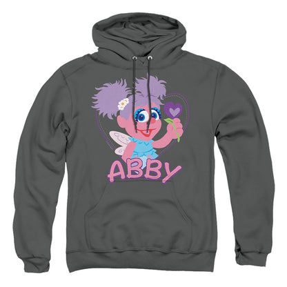 Sesame Street Flat Abby Mens Hoodie Charcoal