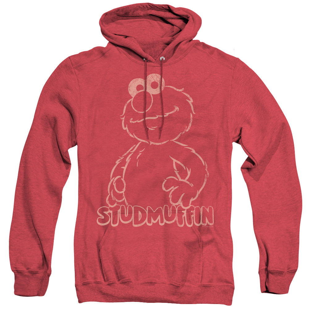 Sesame Street Studmuffin Mens Heather Hoodie Red