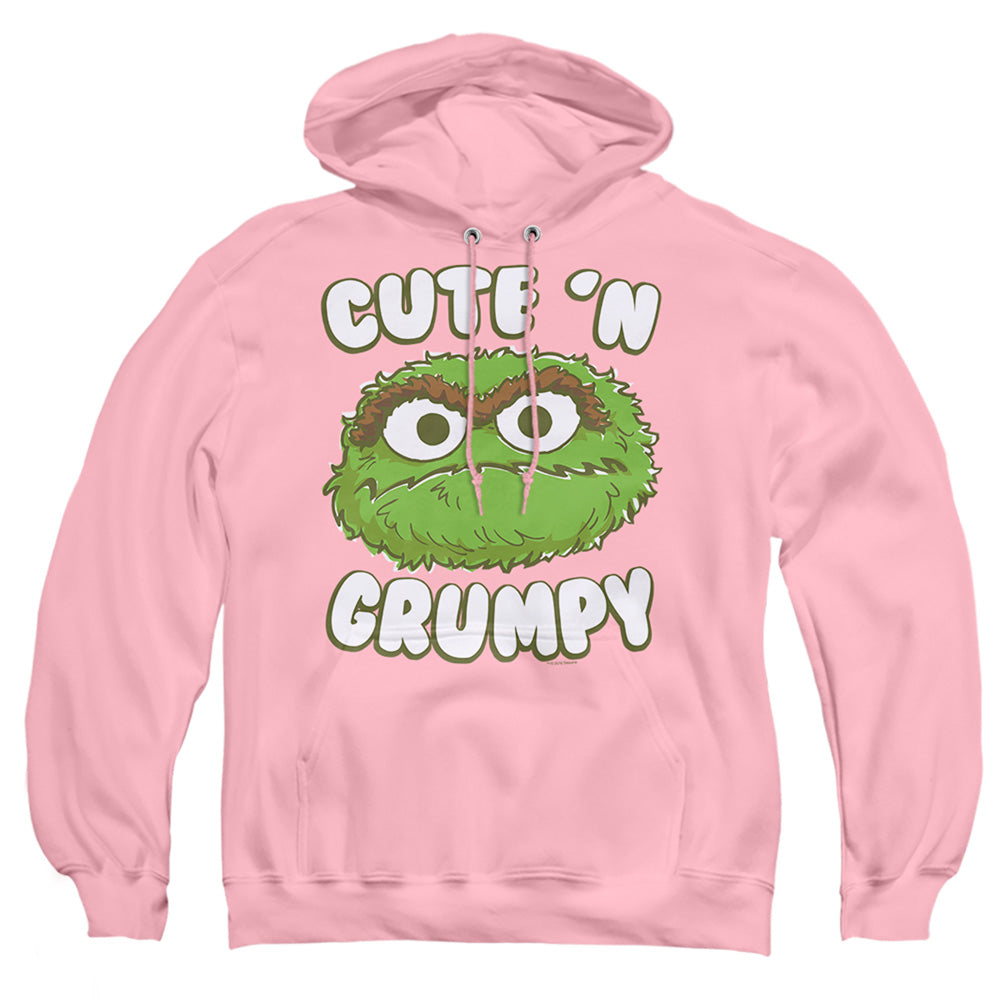 Sesame Street Cute N Grumpy Mens Hoodie Pink