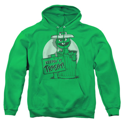 Sesame Street Keepin It Trashy Mens Hoodie Kelly Green