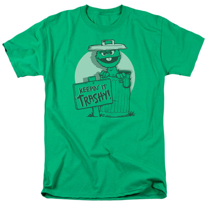 Sesame Street Keepin It Trashy Mens T Shirt Kelly Green Officially Licensed