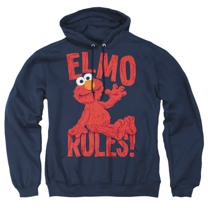 Sesame Street Elmo Rules Mens Hoodie Navy