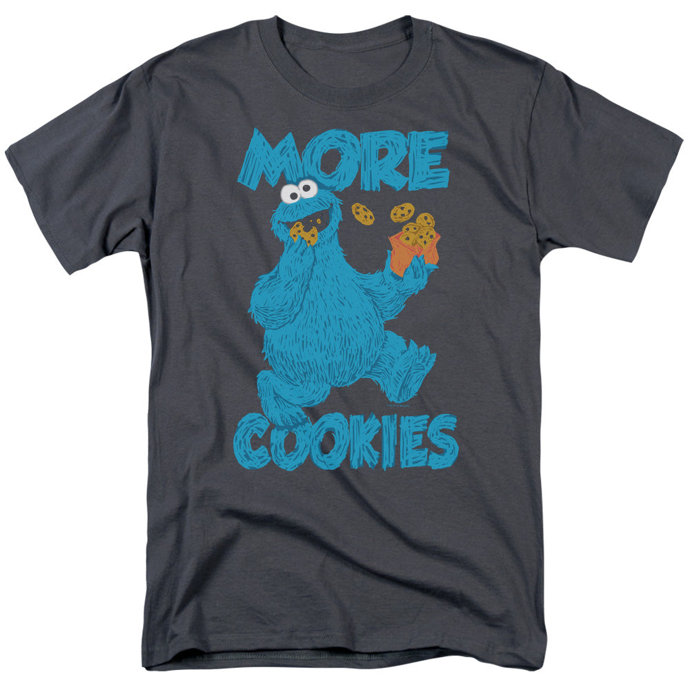 Sesame Street More Cookies Mens T Shirt Charcoal