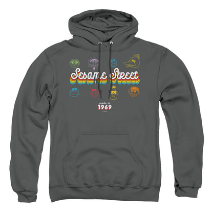 Sesame Street Made In 1969 Mens Hoodie Charcoal