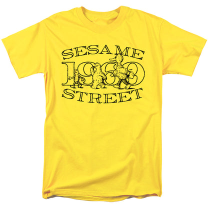 Sesame Street Friend Stroll Mens T Shirt Yellow Officially Licensed