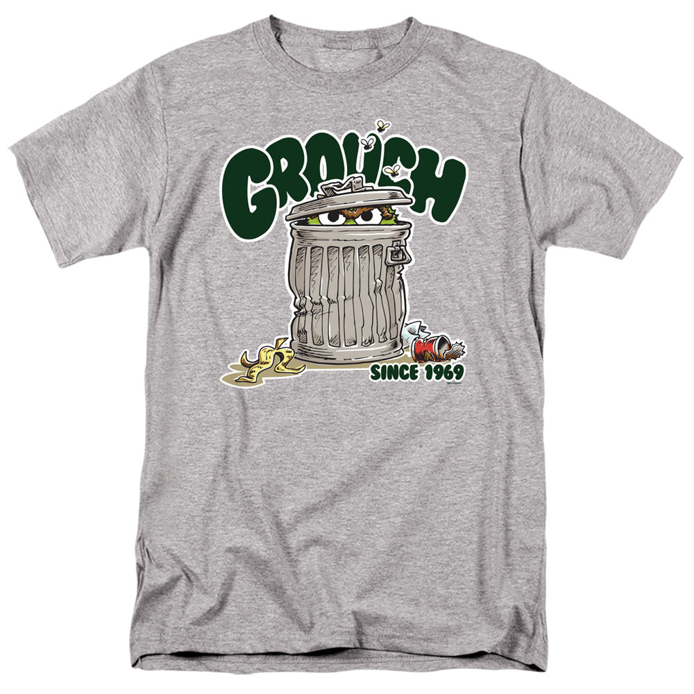 Sesame Street Grouch Mens T Shirt Athletic Heather