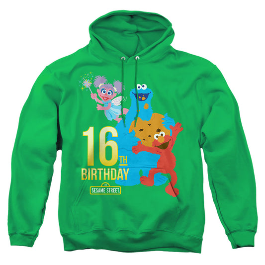 Sesame Street 16Th Birthday Mens Hoodie Kelly Green